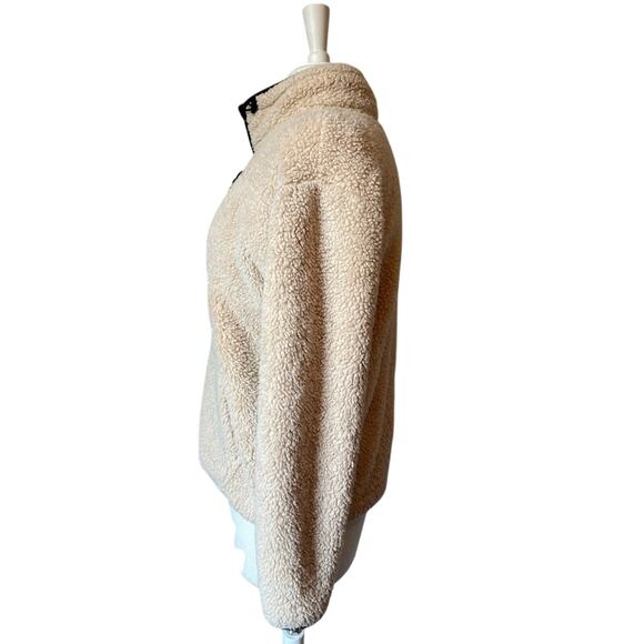 Victoria's Secret PINK Women's S Neutral Cream Soft Teddy Sherpa Cozy Pullover - Picture 2 of 8